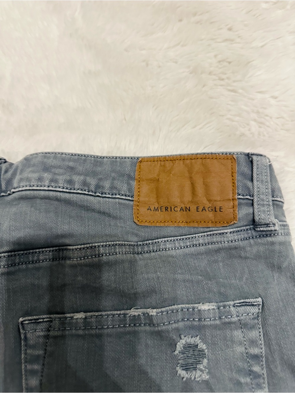 American Eagle Outfitters Gray Distressed Jean Shorts - Picture 3 of 3